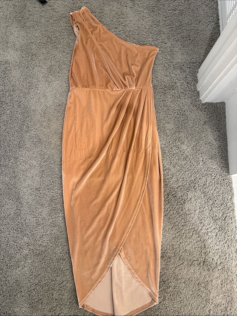 Baltic Born Champagne Velvet Midi Dress